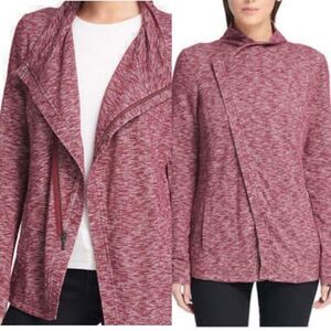 G.H. Bass womans Knit w/pockets Asymmetrical full zip Cardigan shacket Jacket S